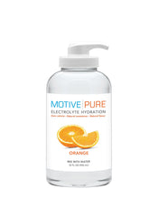 MOTIVE PURE Electrolyte Orange bottle pump for zero-calorie hydration on the go.
