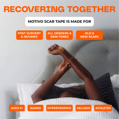 Motivo Scar Care 20-strips pack highlights ample supply for ongoing use.