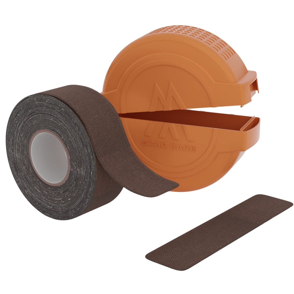 Motivo Scar Care espresso roll shows discreet, long-lasting scar tape.
