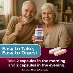 Mountain Health capsules closeup demonstrating easy-to-swallow design.