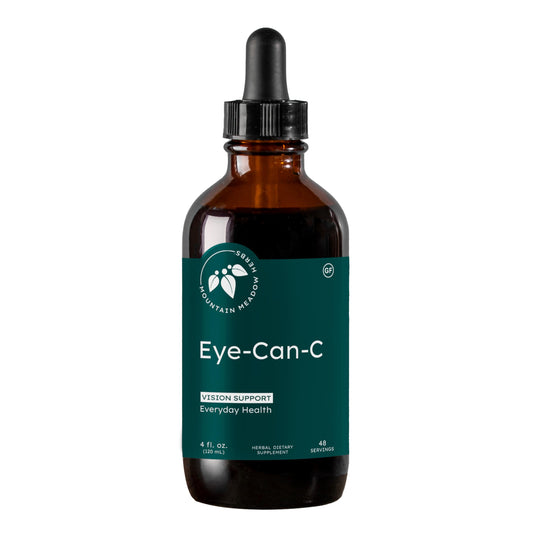 Mountain Meadow Herbs Eye-Can-C bottle front promoting daily eye wellness.