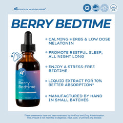 Mountain Meadow Herbs Berry Bedtime dropper pouring for nightly dosing