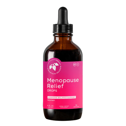 Mountain Meadow Herbs Menopause Relief Drops bottle ready for daily use to support balance
