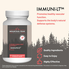 Mountain Peak Immuni-LT capsules close-up for convenient daily immune support.