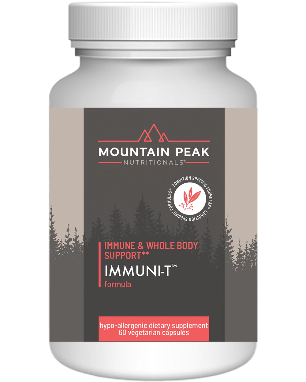 Mountain Peak Immuni-T bottle front view for daily immune support.
