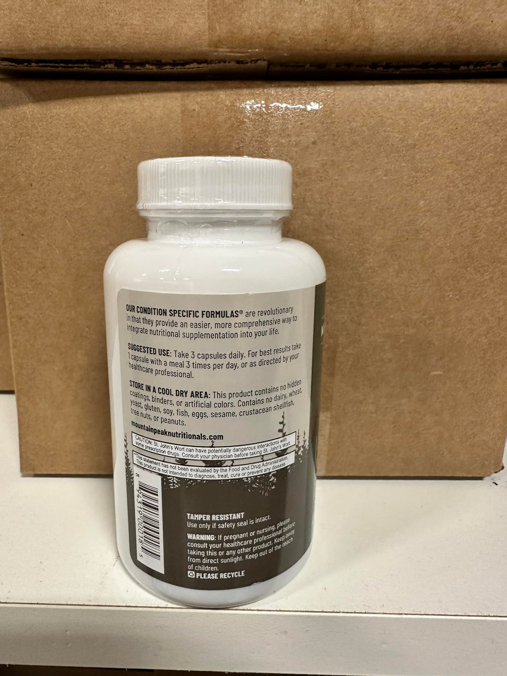 Mountain Peak Mood Support box front featuring brand identity.