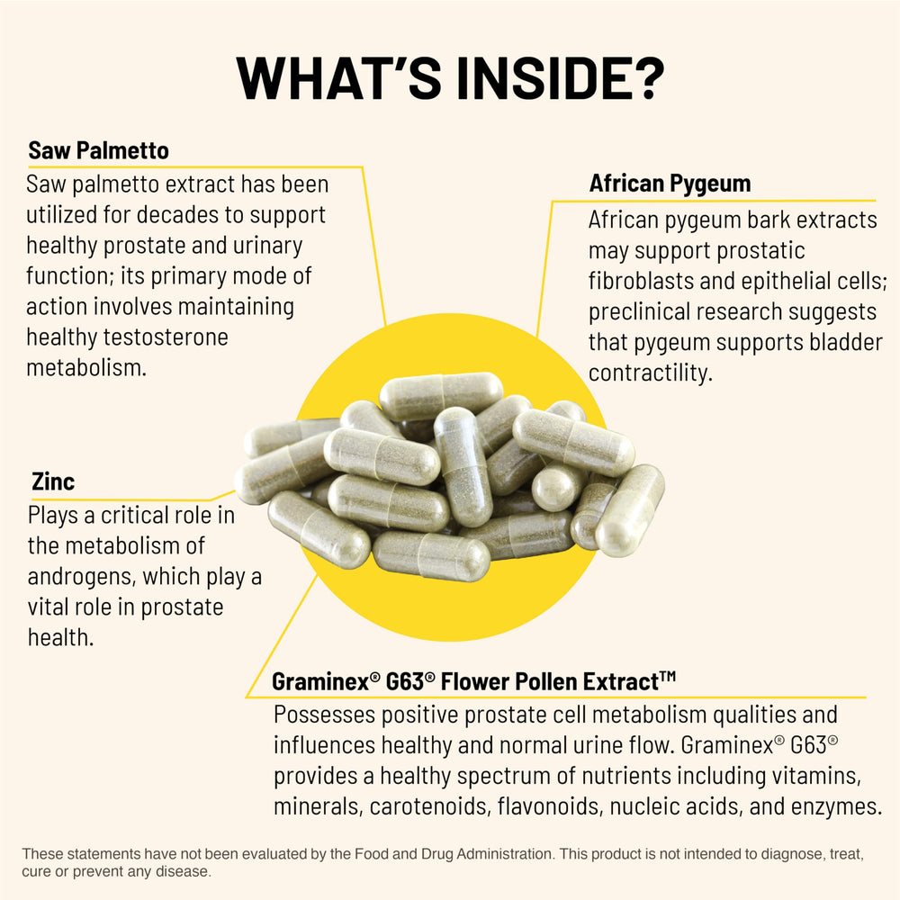 Mountain Peak Nutritionals Prostate pygeum ingredient closeup conveys nutrients for urinary balance.