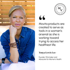 Movita Beauty skin glow shot suggests hydrated, radiant complexion.