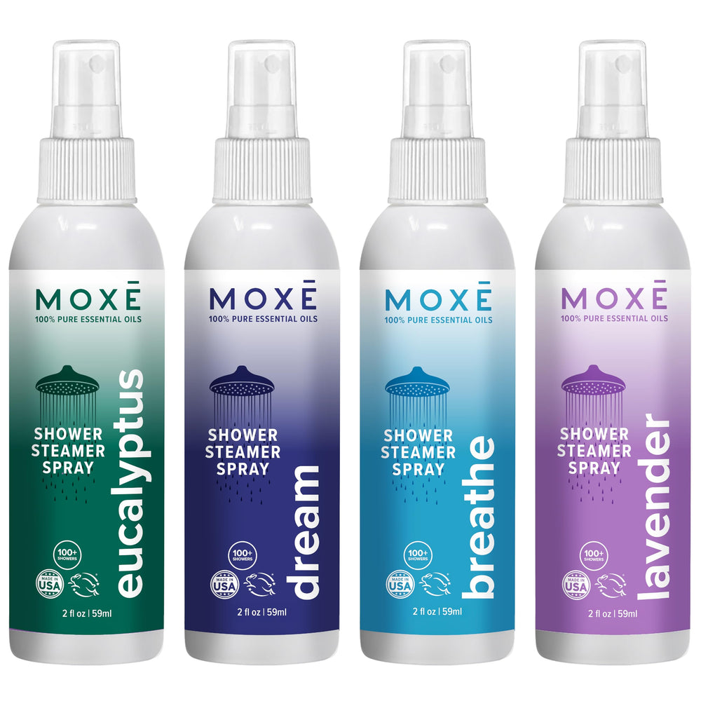 MOXE Aromatherapy Shower Mist variety pack eucalyptus 2oz bottle for refreshing mornings