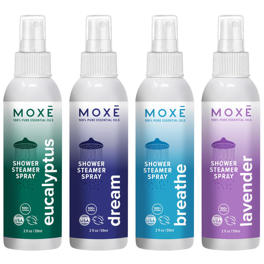 MOXE Aromatherapy Shower Mist variety pack eucalyptus 2oz bottle for refreshing mornings