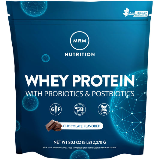 MRM Nutrition Whey Protein Vanilla powder with scoop for post-workout fueling