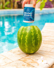 MRM Reload Watermelon post workout scene conveys energy and stamina
