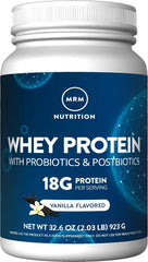 MRM Whey Protein Vanilla powder being poured for a post-workout shake