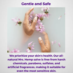MRS. Hemp salve on fingers and hands for smoother daily tasks.