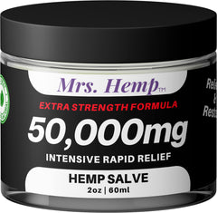 MRS. Hemp 50,000 MG salve tube on hip joint for focused support.