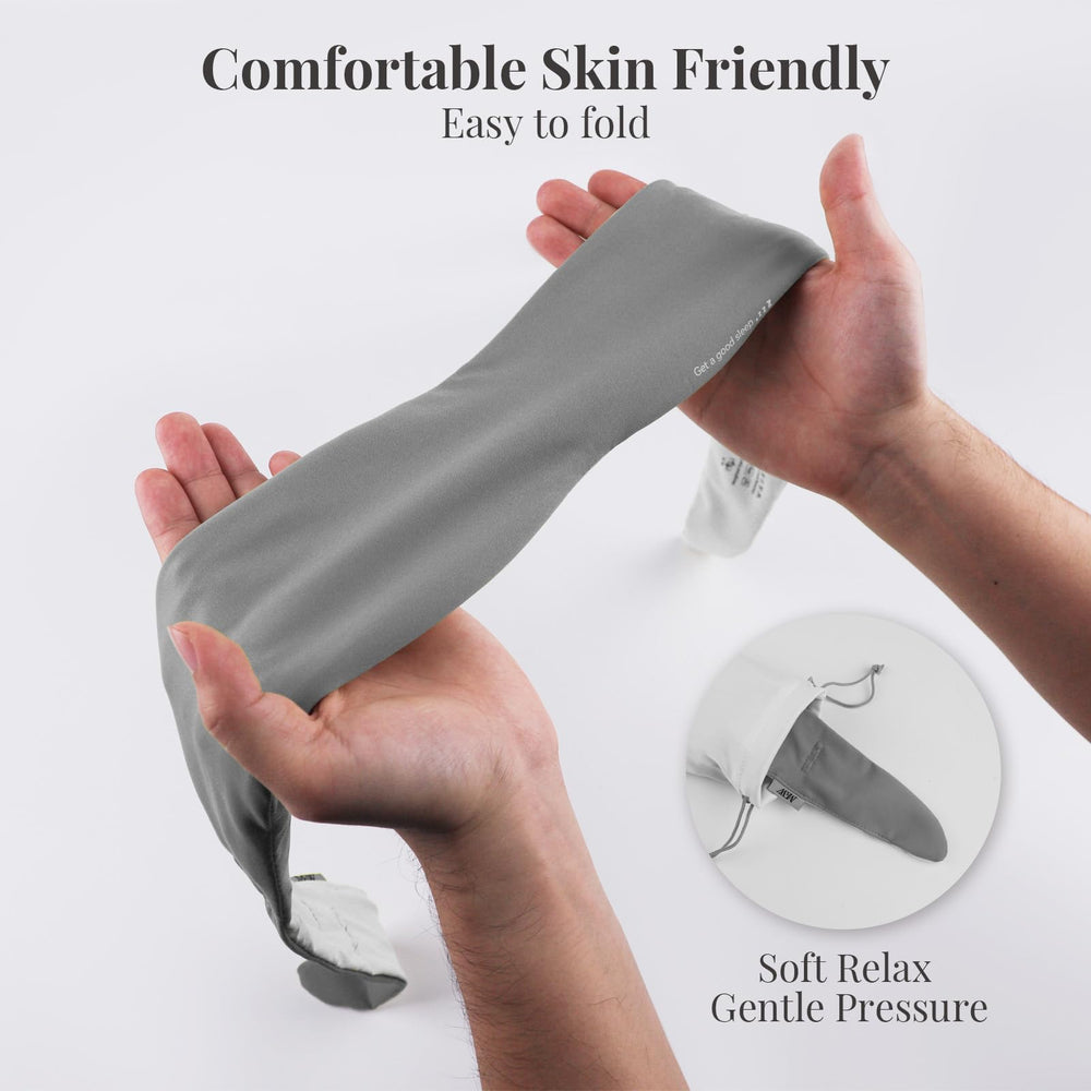 Ms.W weighted eye mask gray blackout design fosters deeper daytime rest.