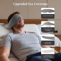 Ms.W weighted eye mask gray memory foam close-up shows plush support.