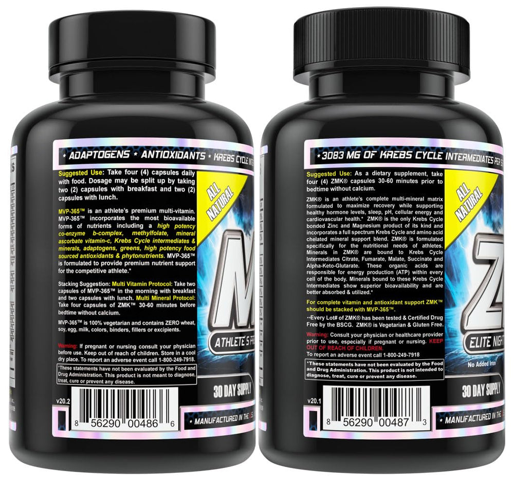 MST MVP-365 Premium Multi-Vitamin bottle highlights high-bioavailability nutrients for daily energy.