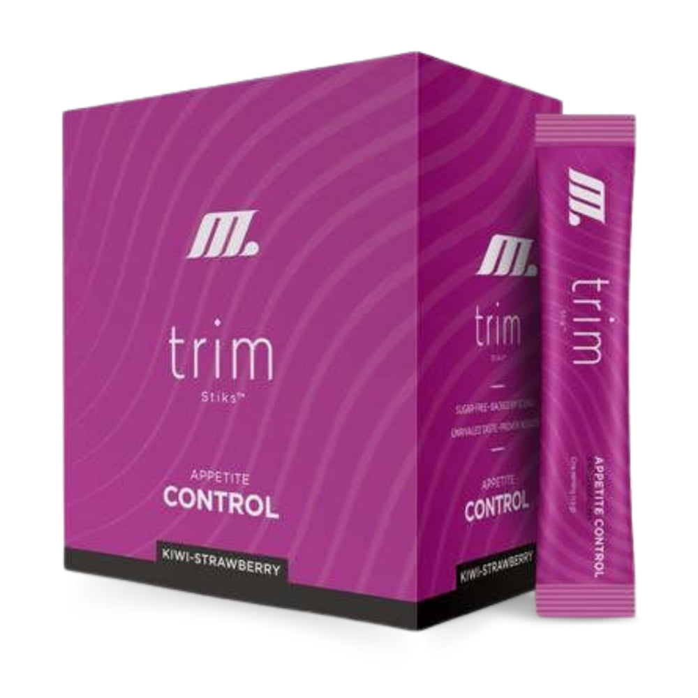 M Stiks Trim Stiks Kiwi-Strawberry packaging highlights a sugar-free energy option.