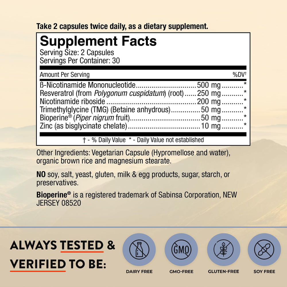 Mt. Angel Vitamins NMN capsules ready for daily energy support and easy swallowing.