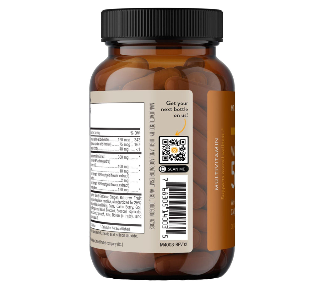 Mt. Angel Vitamins proprietary herbal blend capsules promoting women's overall vitality