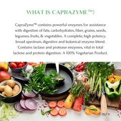 CapraZyme botanicals ginger and turmeric featured for digestive comfort.