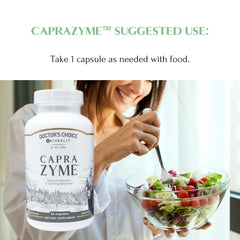CapraZyme packaging box highlights vegan enzymes.