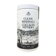 Mt. Capra Clean Minerals bottle close-up showing unflavored powder for daily protein and minerals