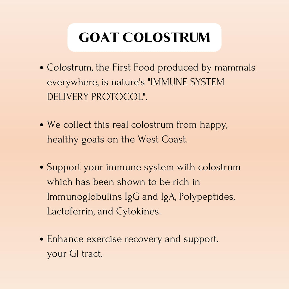 Mt Capra Goat Colostrum pour illustrates convenient use anytime.