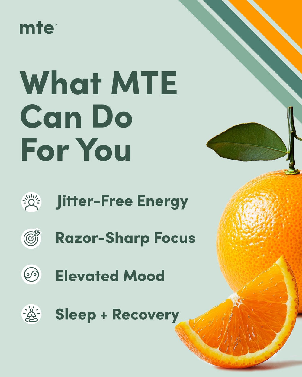 MTE Healthy Energy Drink Packets back view highlights nutrition details for daily use