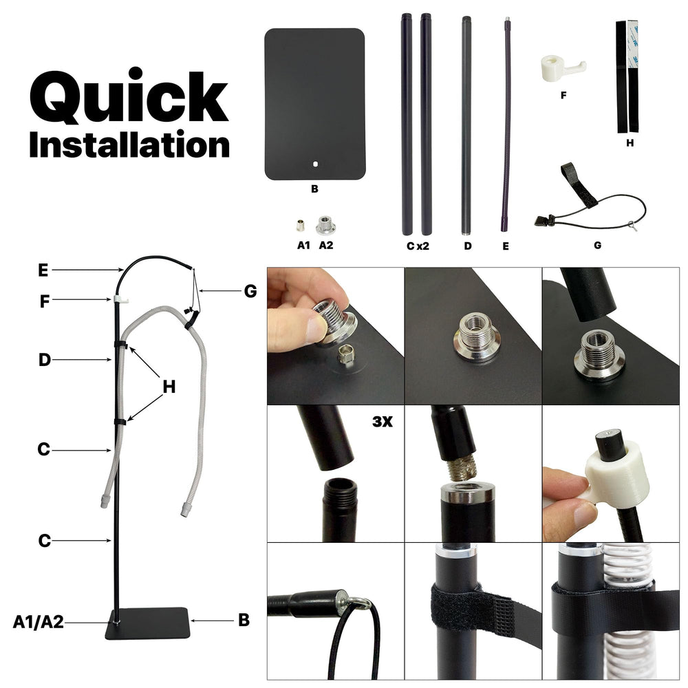 Mt.Jun CPAP hose holder quick setup for tool-free installation