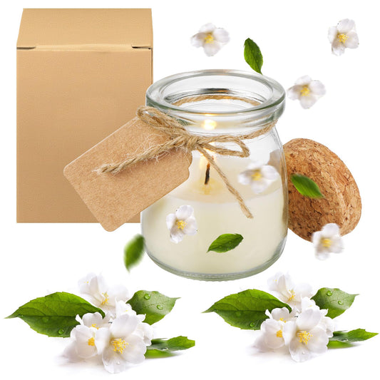 MTLEE wedding jar candle with jasmine scent enhances elegant guest favors.