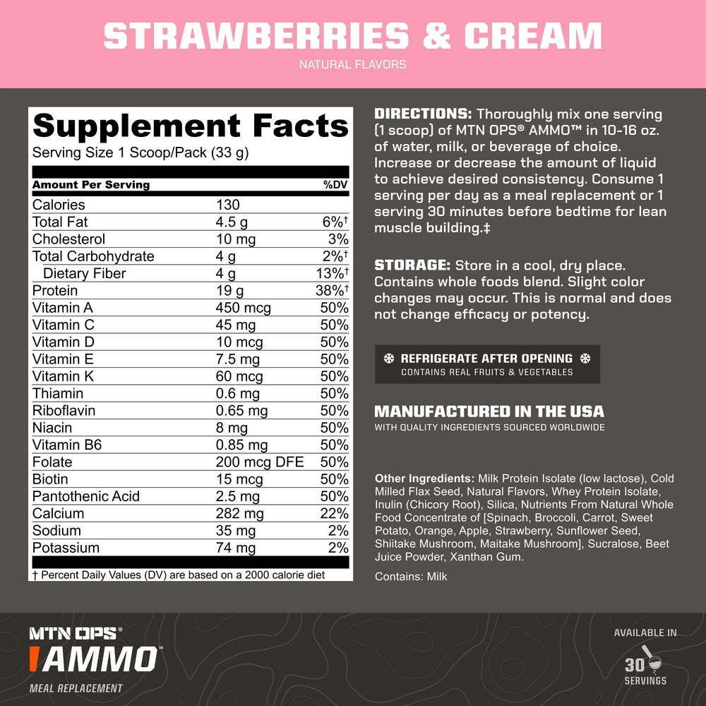 MTN OPS Ammo shake with glass and scoop, easy to mix anytime.