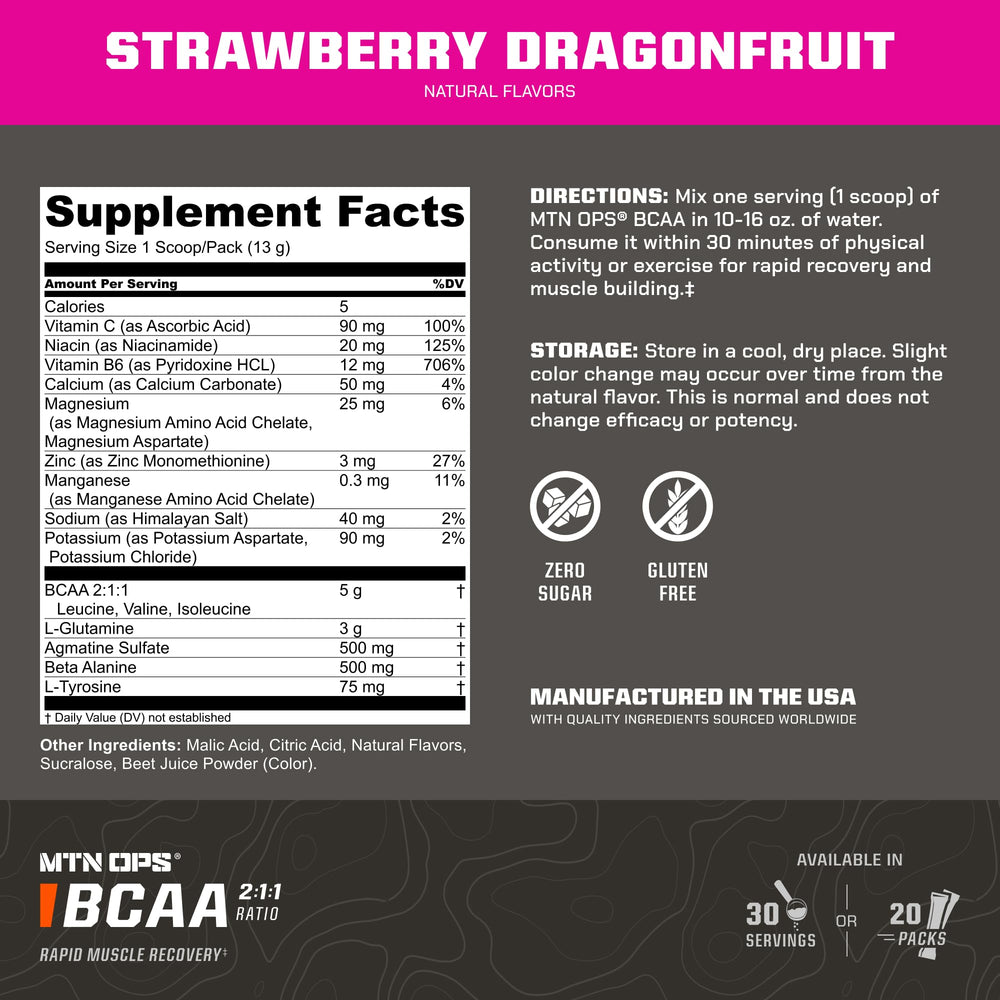 Pouring MTN OPS BCAA mix into a glass during training
