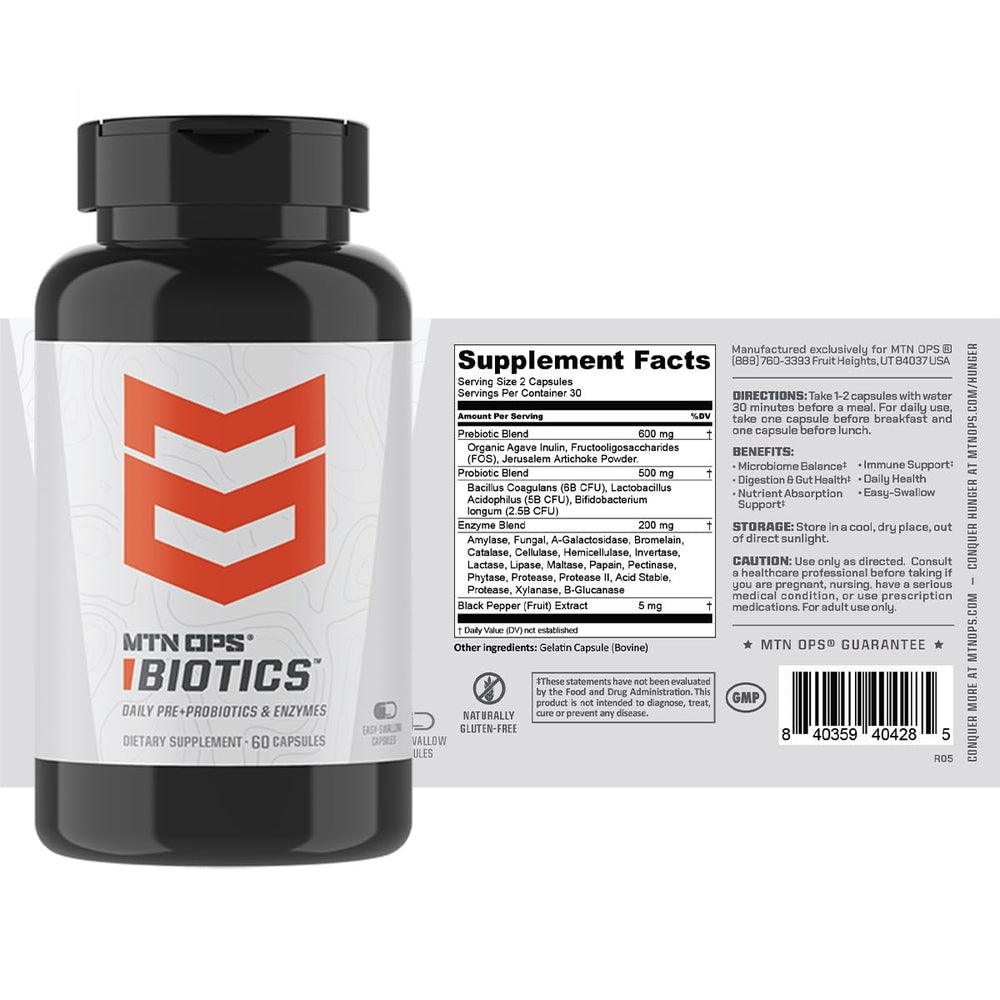 MTN OPS Biotics USA-made badge on packaging reinforcing quality