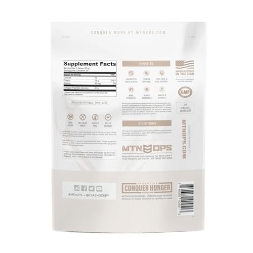 Collagen powder dissolving in water from MTN OPS, demonstrates easy mixing without clumping.