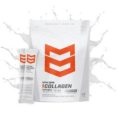 MTN OPS collagen stick dissolving in water in a glass for easy mixing.