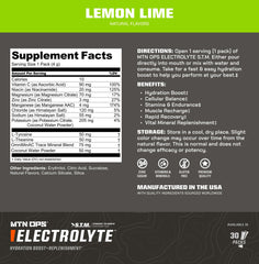MTN OPS electrolyte packaging emphasizing sugar-free and gluten-free features