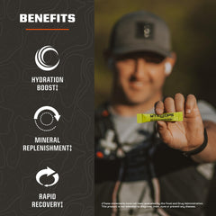 MTN OPS electrolytes packets stacked for convenient storage