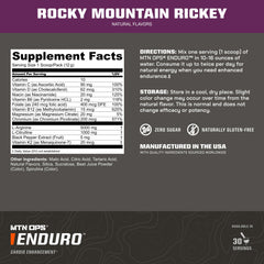 MTN OPS Enduro label close-up shows gluten-free formula.
