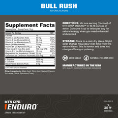 MTN OPS Enduro Nitric Oxide powder being poured into water for caffeine-free energy