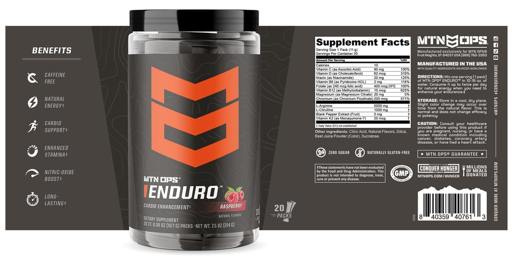MTN OPS Enduro Trail Pack Raspberry mixed drink, ready-to-drink after workouts.