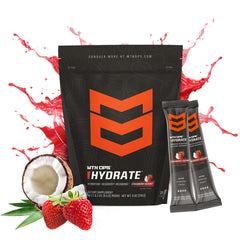 MTN OPS Hydrate on-the-go packs in a gym bag ready for workouts.