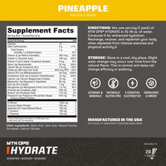 MTN OPS Hydrate on-the-go packs with pineapple flavor for outdoor adventures.