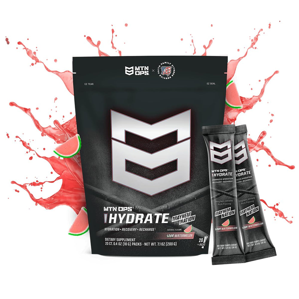 MTN OPS Hydrate powder with quick-dissolve scoop for performance hydration