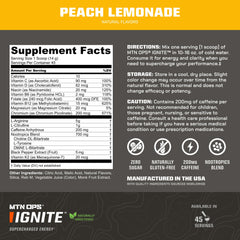 MTN OPS Ignite Brain Blend nootropic label highlighting cognitive support