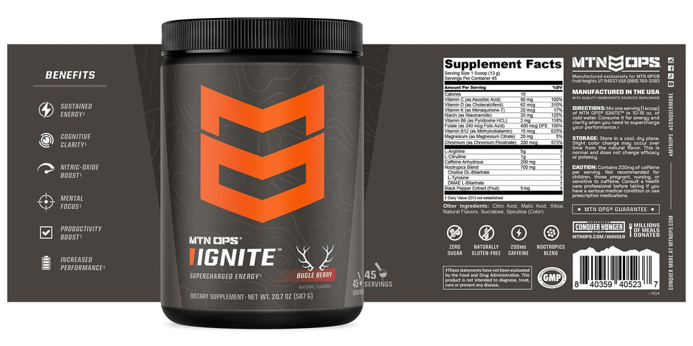 MTN OPS Ignite Brain Blend nootropics support cognitive function