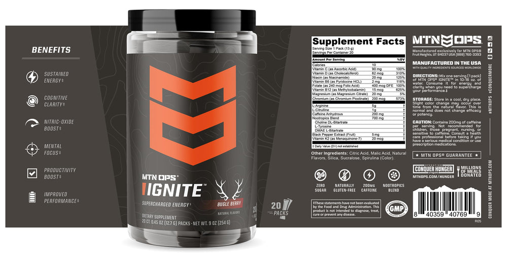 MTN OPS Ignite ready-to-mix for pre-workout or daily energy needs
