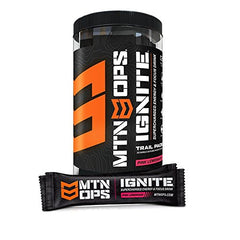 MTN OPS Ignite Trail Packs close-up of scoop and pink lemonade powder