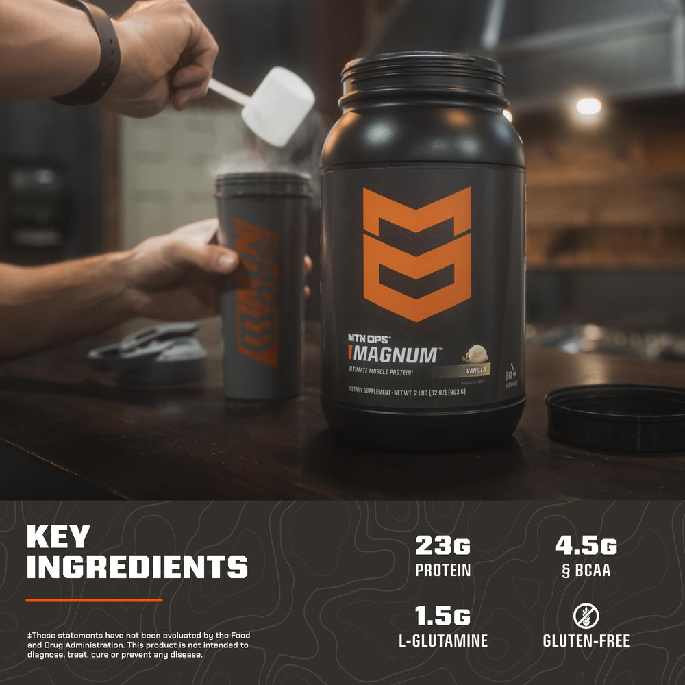 MTN OPS Magnum made-in-USA badge signals premium, quality ingredients